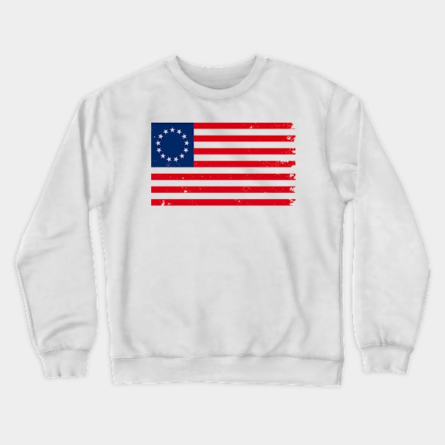 Betsy Ross Flag Crewneck Sweatshirt by DazzlingApparel